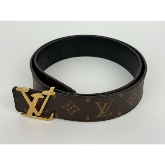 Louis Vuitton Calfskin Monogram LV Initiales Reversible Belt – Brown/Black 90/36 - Picture 1 of 7
